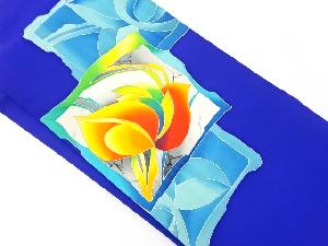 塩瀬色紙に抽象花模様名古屋帯